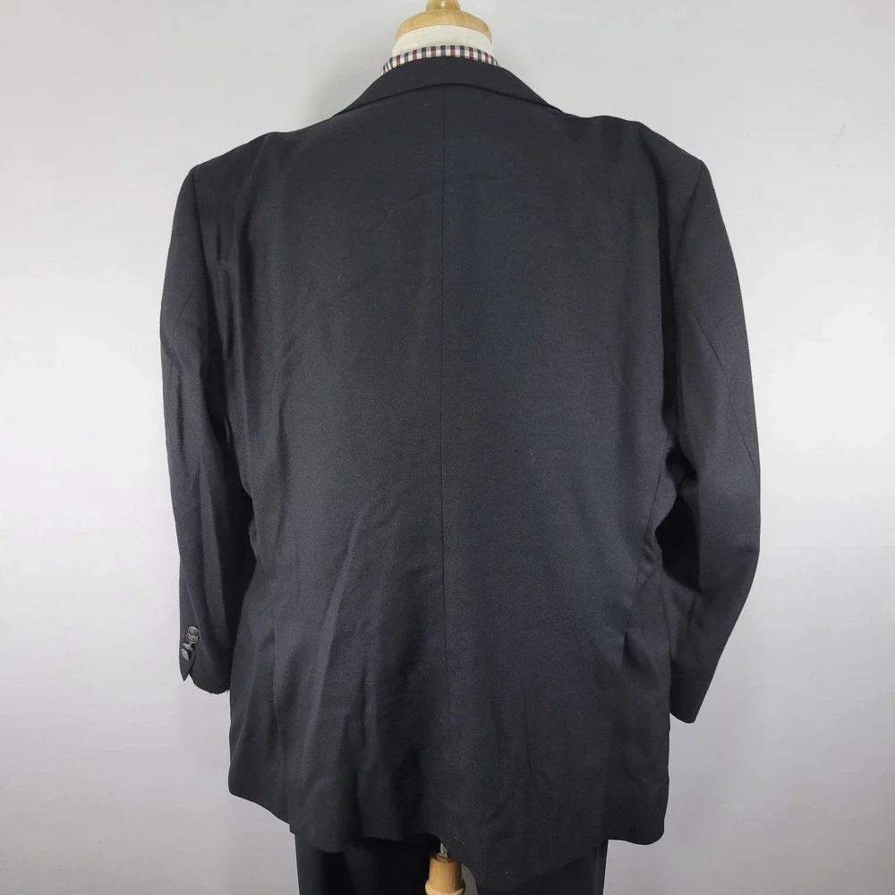 Joseph Abboud Reda Men's Sport Coat Blazer‎ Two Button Black Wool 52R